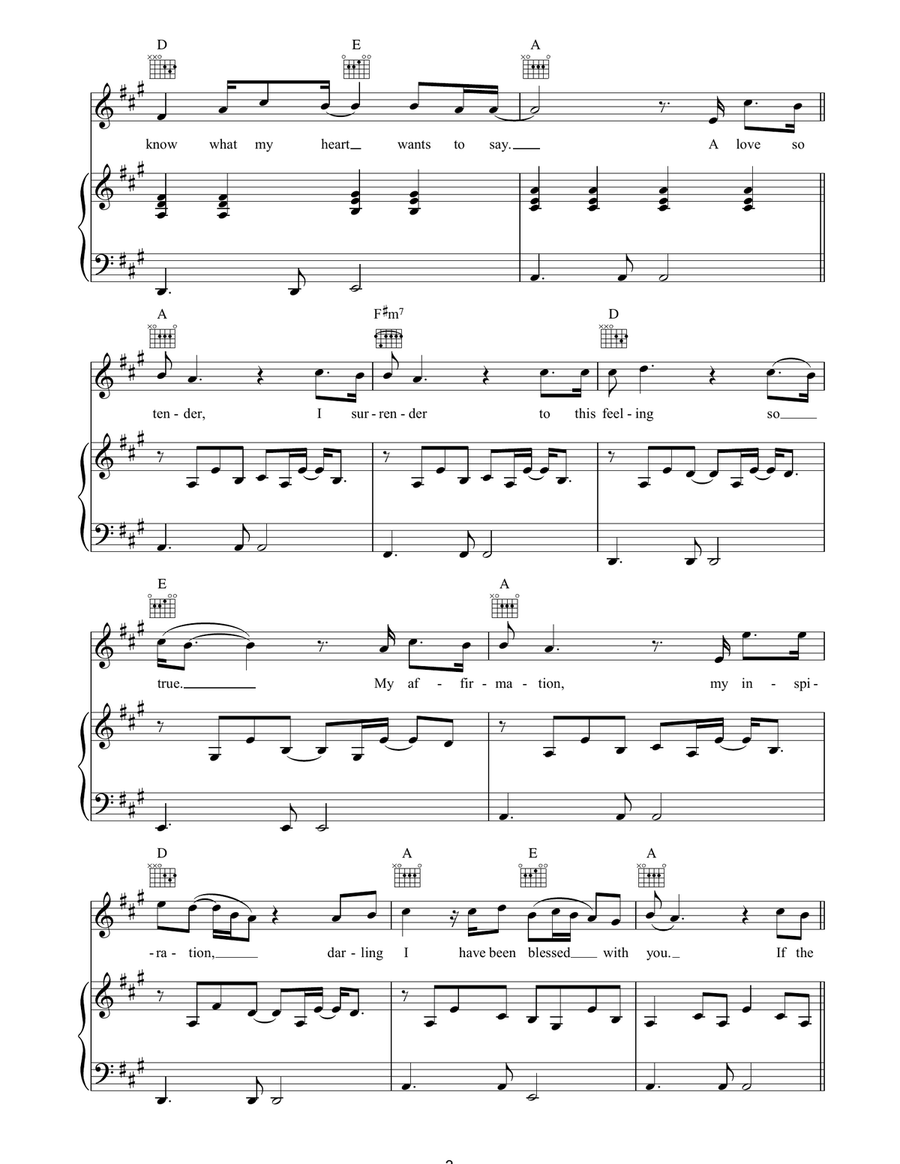 What My Heart Wants To Say Piano, Vocal, Guitar scores gallery preview page 3