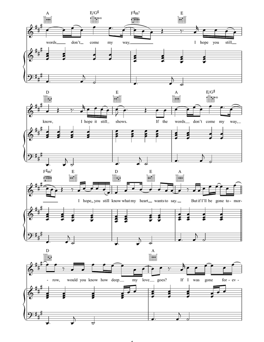 What My Heart Wants To Say Piano, Vocal, Guitar scores gallery preview page 4