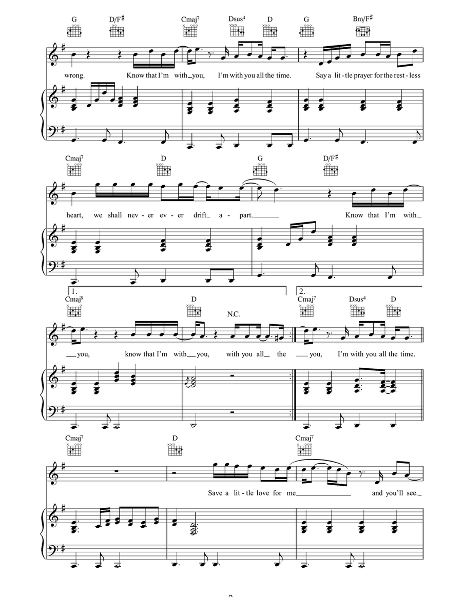 With You All The Time With You All The Time Piano, Vocal, Guitar scores gallery preview page 3