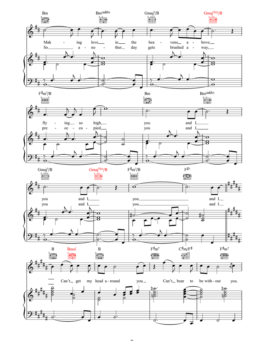 You And I You And I Piano, Vocal, Guitar scores gallery preview page 2