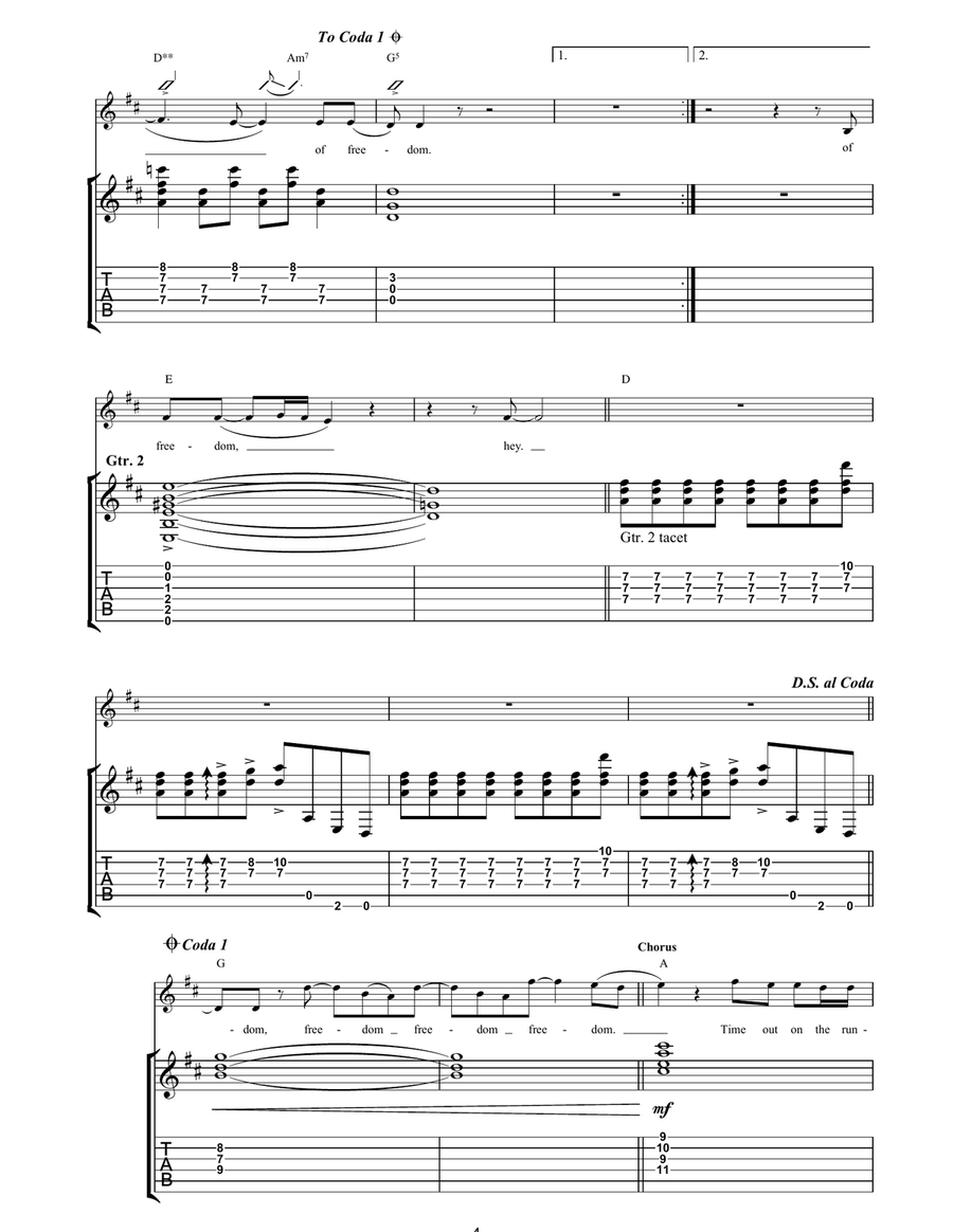 Freedom Acoustic Guitar scores gallery preview page 4