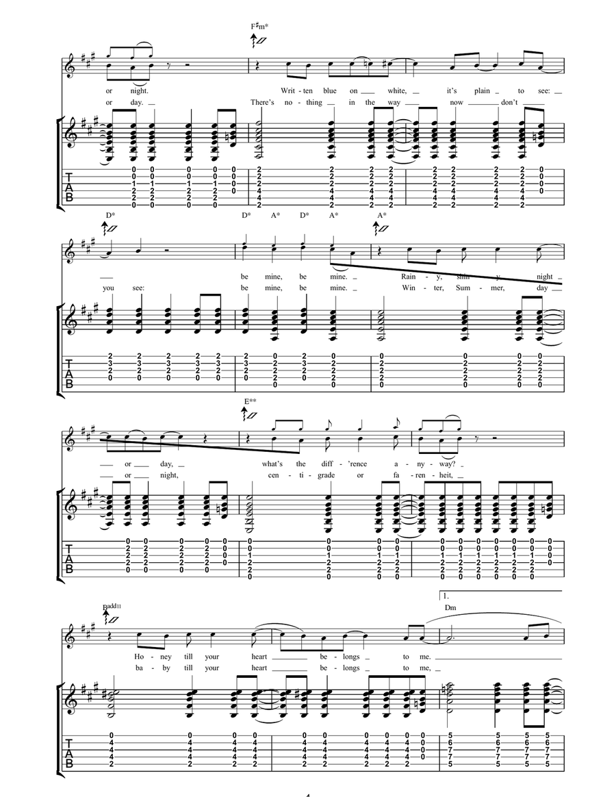 Be Mine Be Mine Acoustic Guitar scores gallery preview page 4