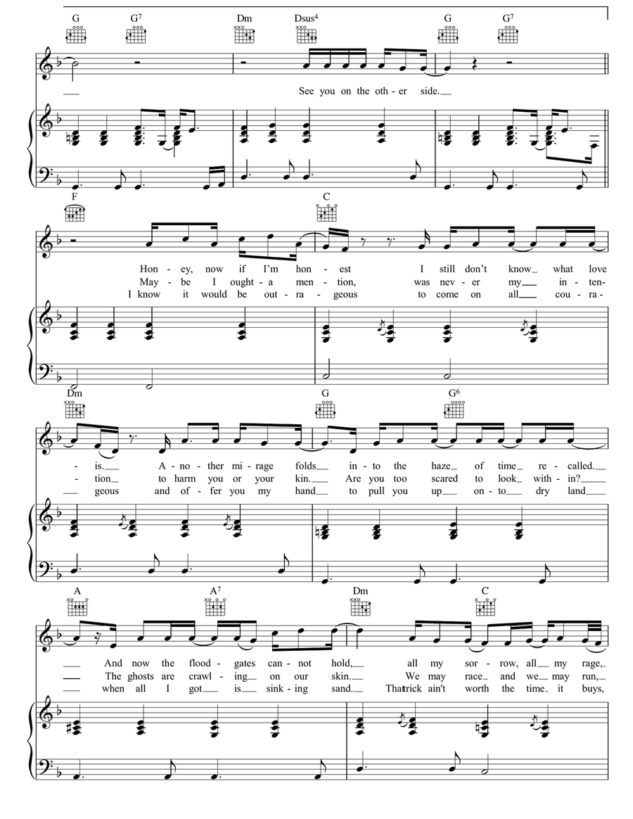The Other Side The Other Side Piano, Vocal, Guitar scores gallery preview page 2