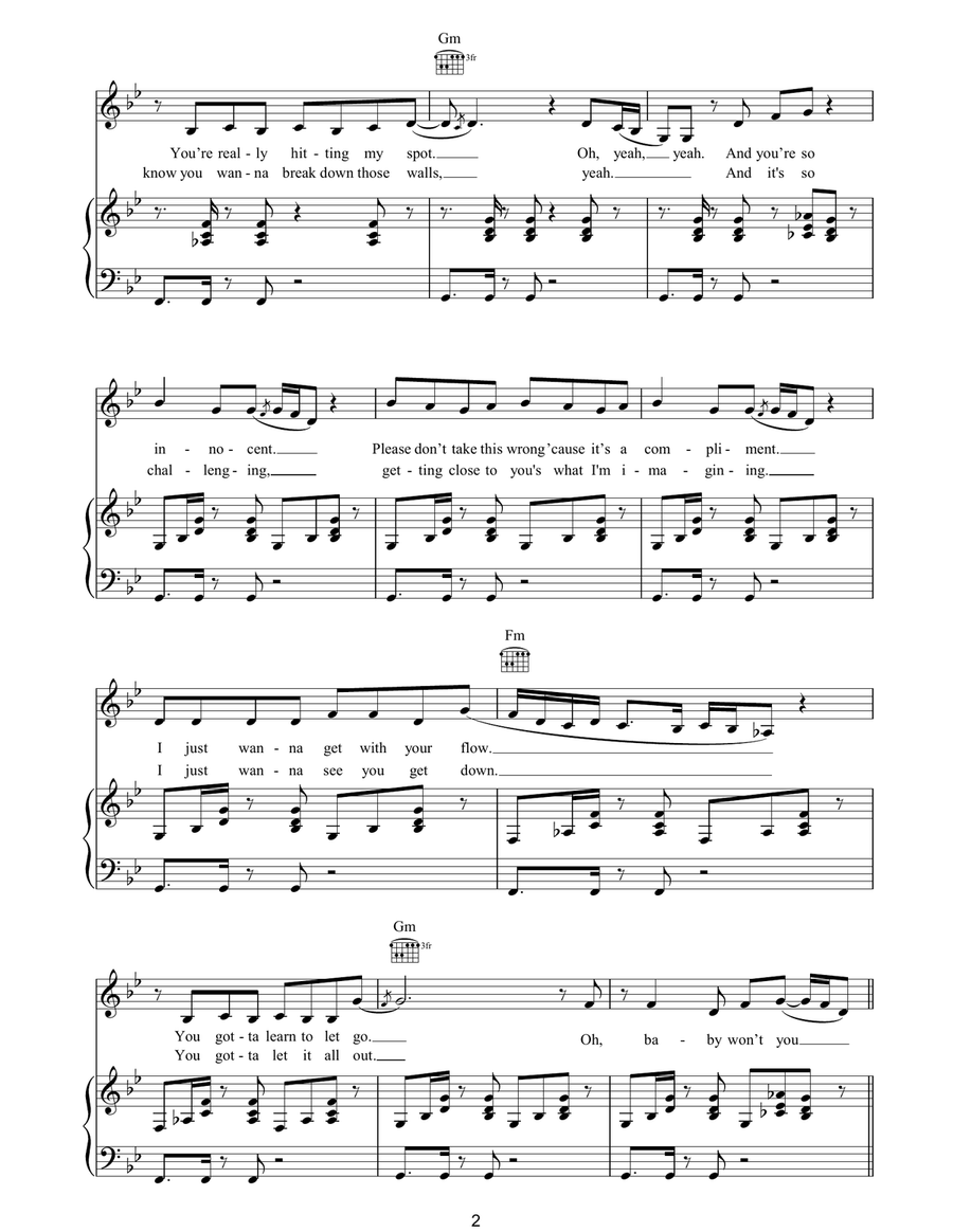 Just A Little Just A Little Piano, Vocal, Guitar scores gallery preview page 2