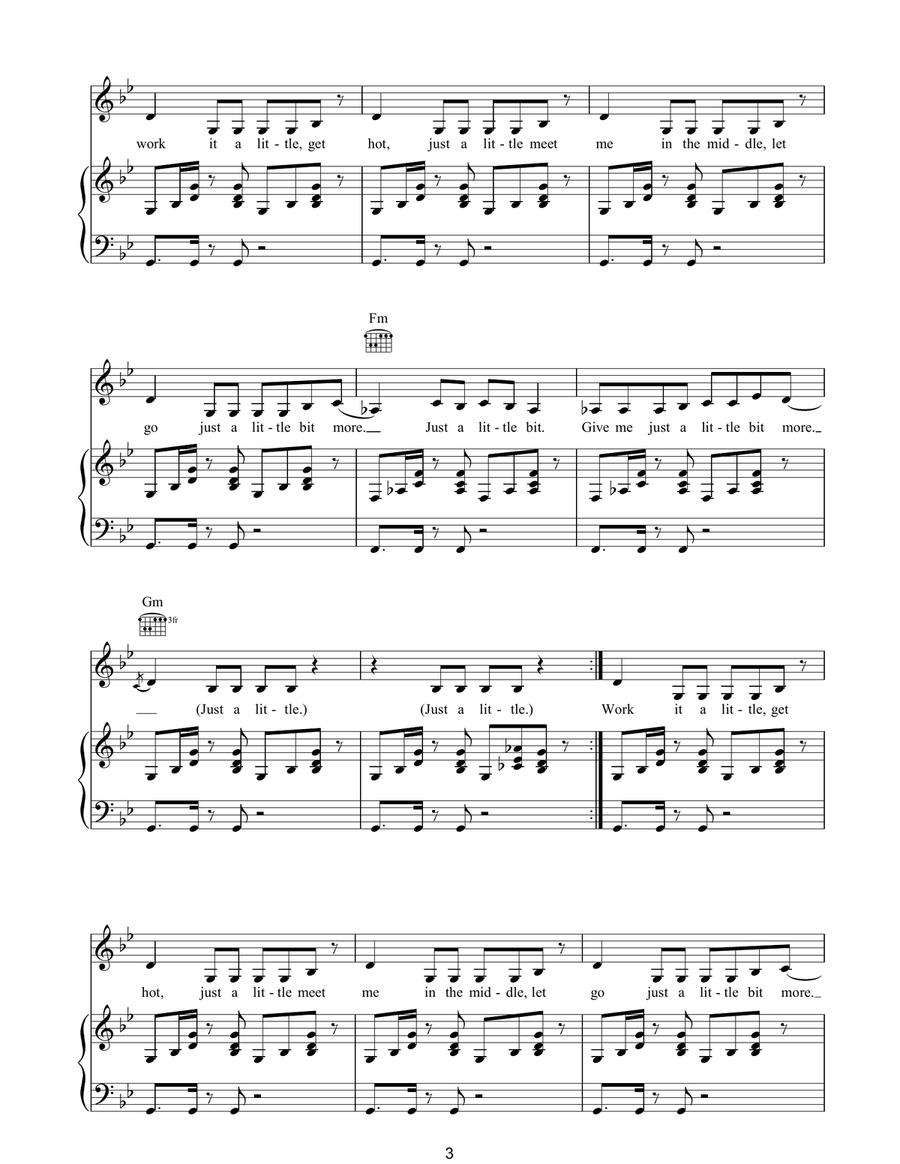 Just A Little Just A Little Piano, Vocal, Guitar scores gallery preview page 3