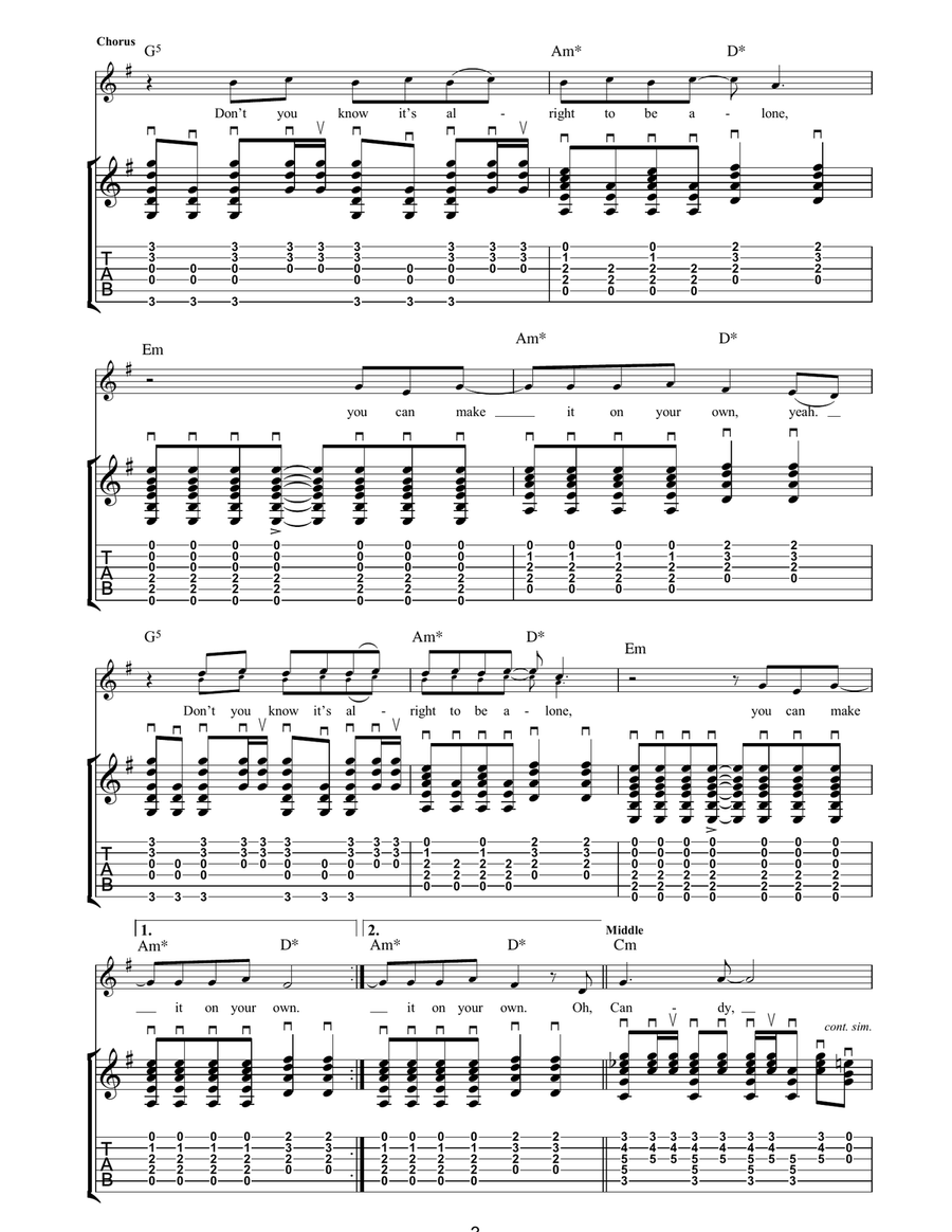 Candy Candy Acoustic Guitar scores gallery preview page 3
