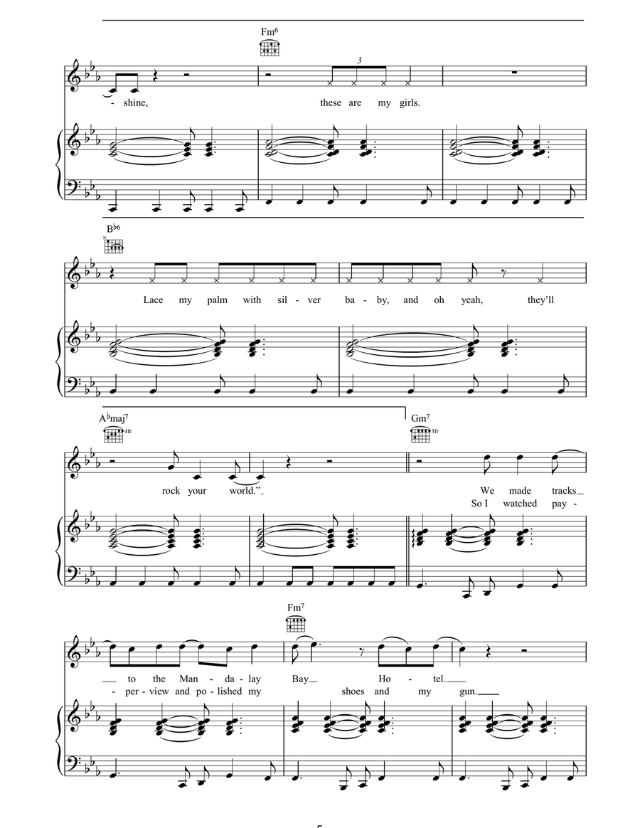 Me And My Monkey Piano, Vocal, Guitar scores gallery preview page 5