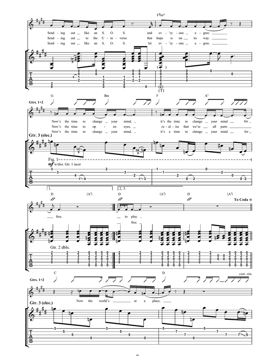 Standing Out In The Universe Acoustic Guitar scores gallery preview page 2