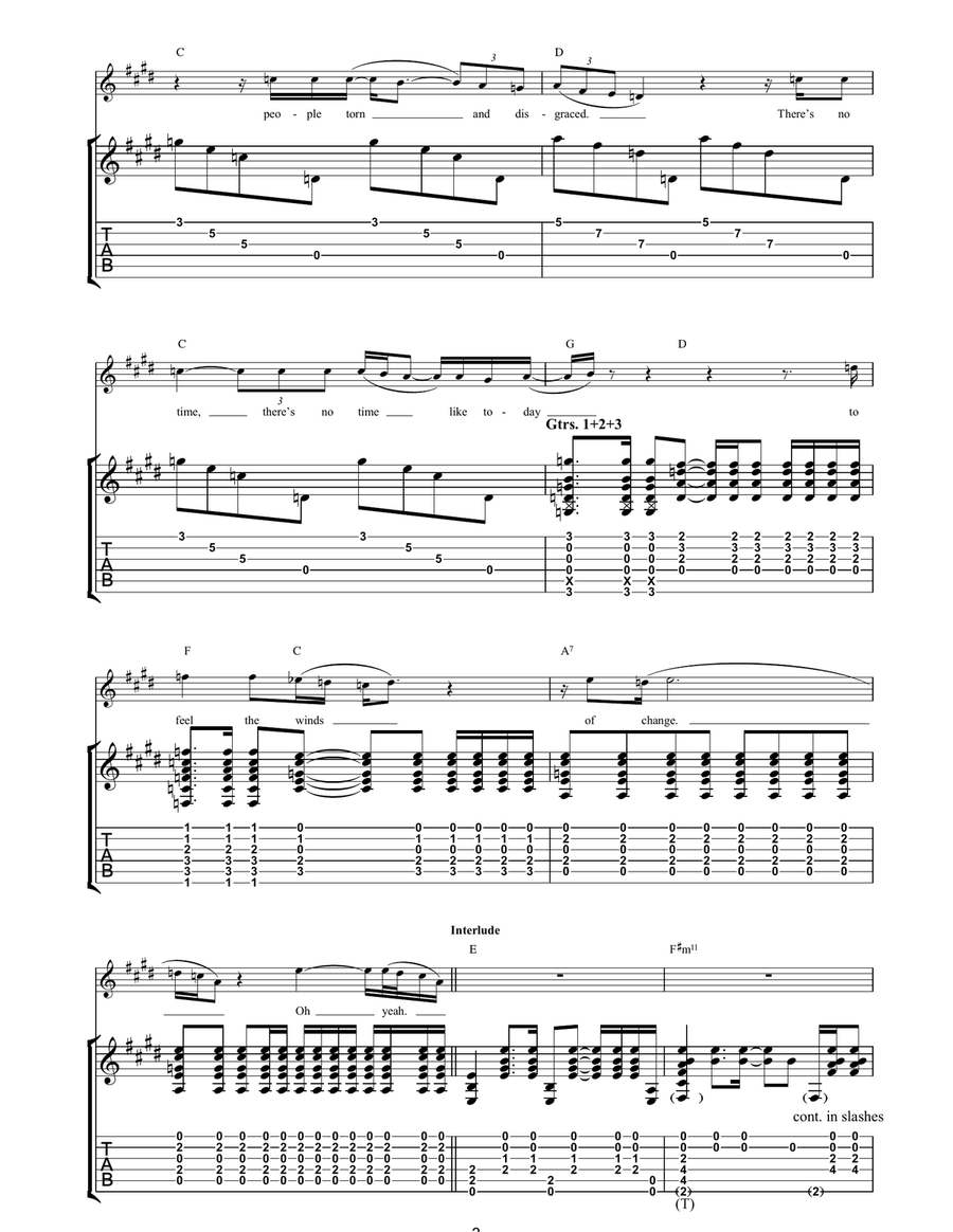 Standing Out In The Universe Acoustic Guitar scores gallery preview page 3