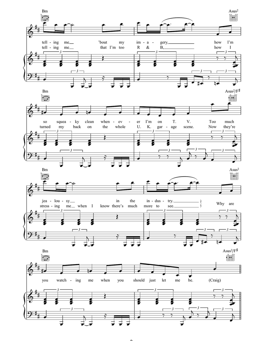 Slicker Than Your Average Piano, Vocal, Guitar scores gallery preview page 3