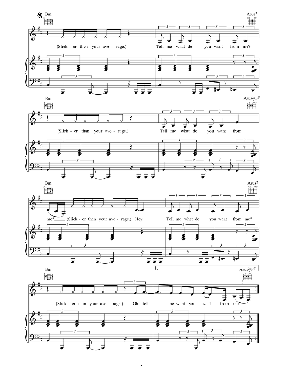 Slicker Than Your Average Piano, Vocal, Guitar scores gallery preview page 4