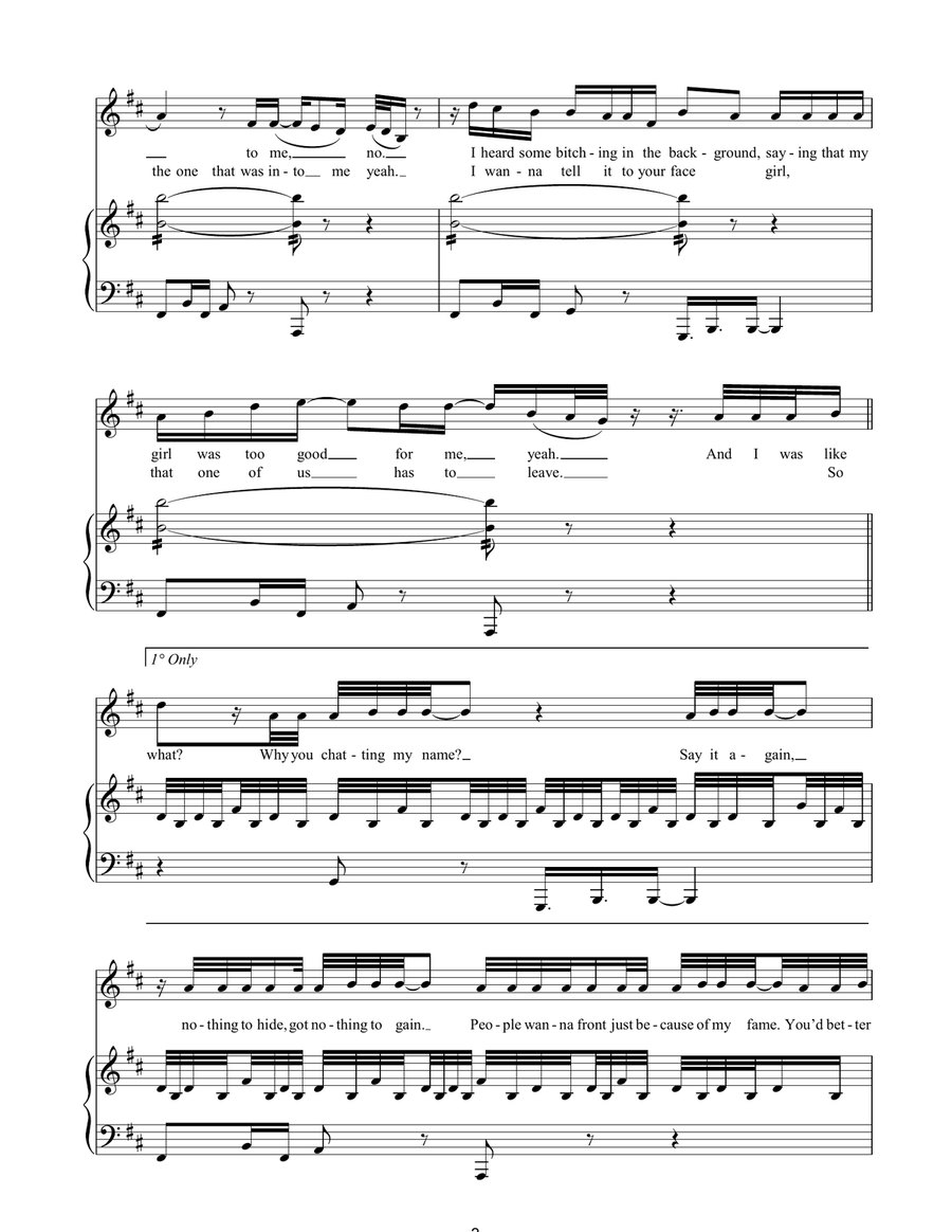 Eenie Meenie Eenie Meenie Piano, Vocal, Guitar scores gallery preview page 3