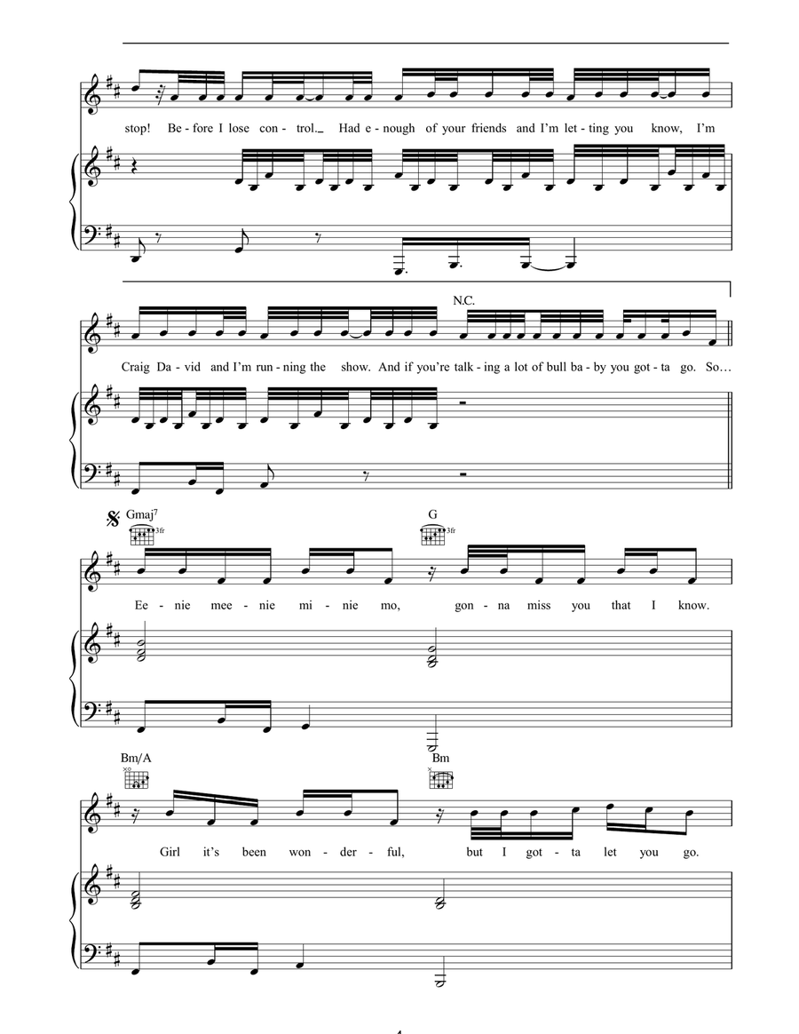 Eenie Meenie Eenie Meenie Piano, Vocal, Guitar scores gallery preview page 4