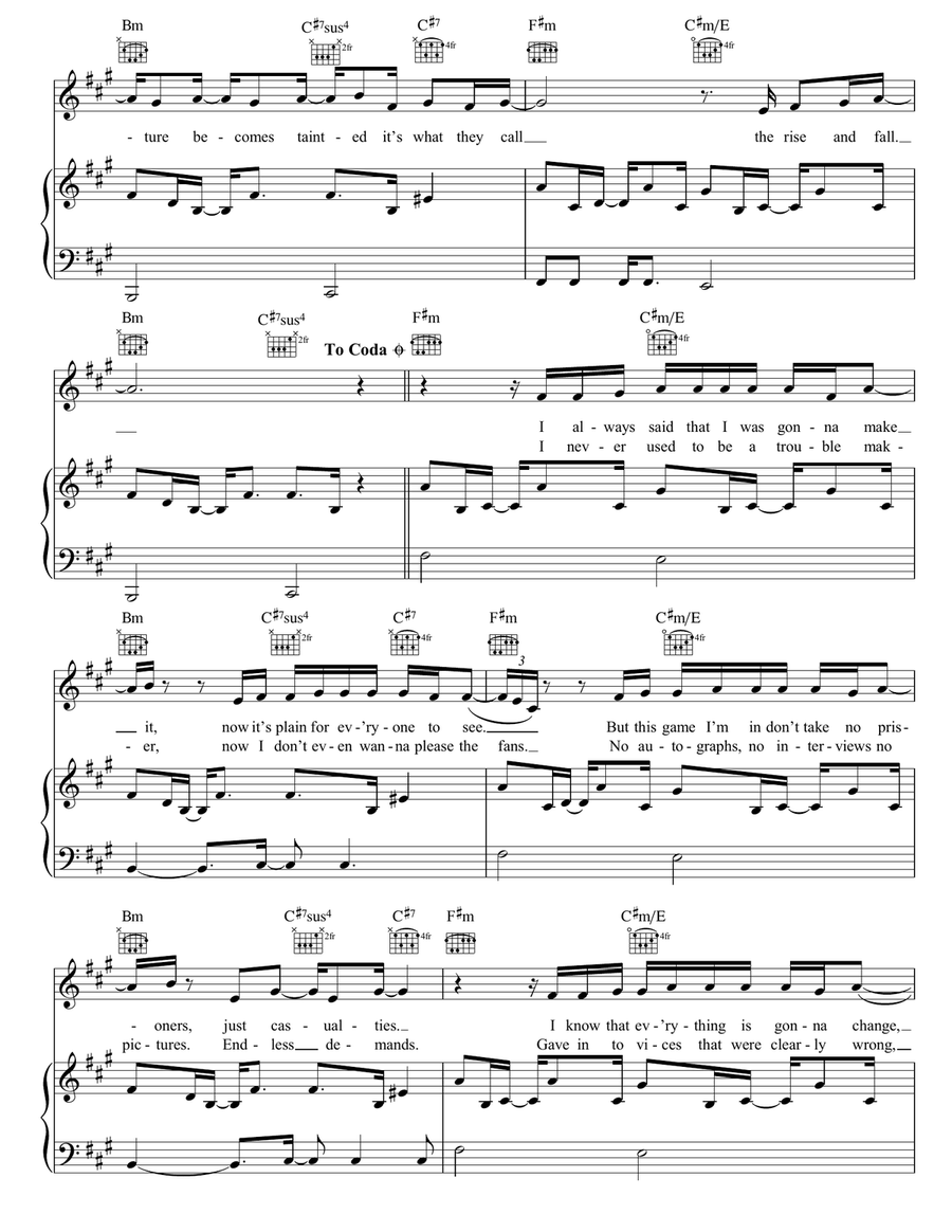 Rise And Fall Rise And Fall Piano, Vocal, Guitar scores gallery preview page 3