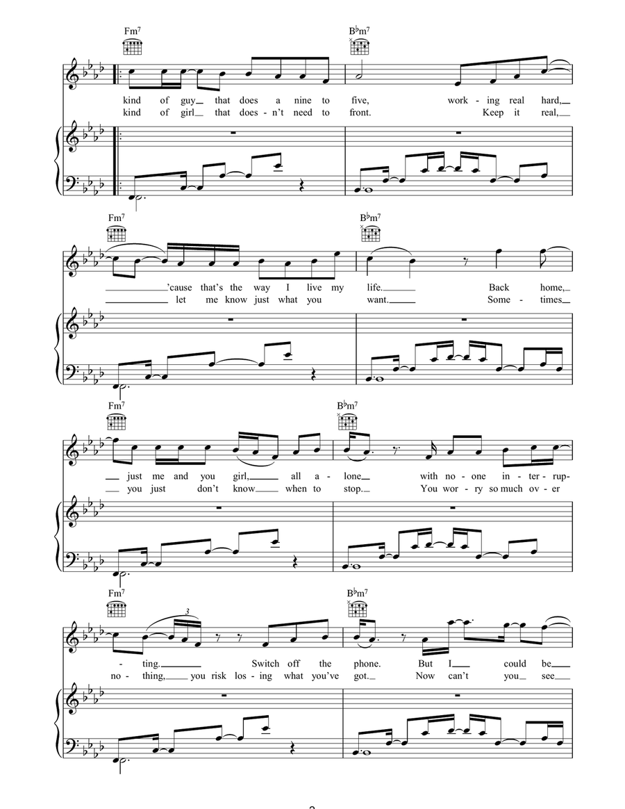 2 Steps Back 2 Steps Back Piano, Vocal, Guitar scores gallery preview page 2