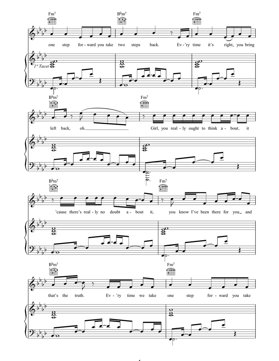 2 Steps Back 2 Steps Back Piano, Vocal, Guitar scores gallery preview page 4