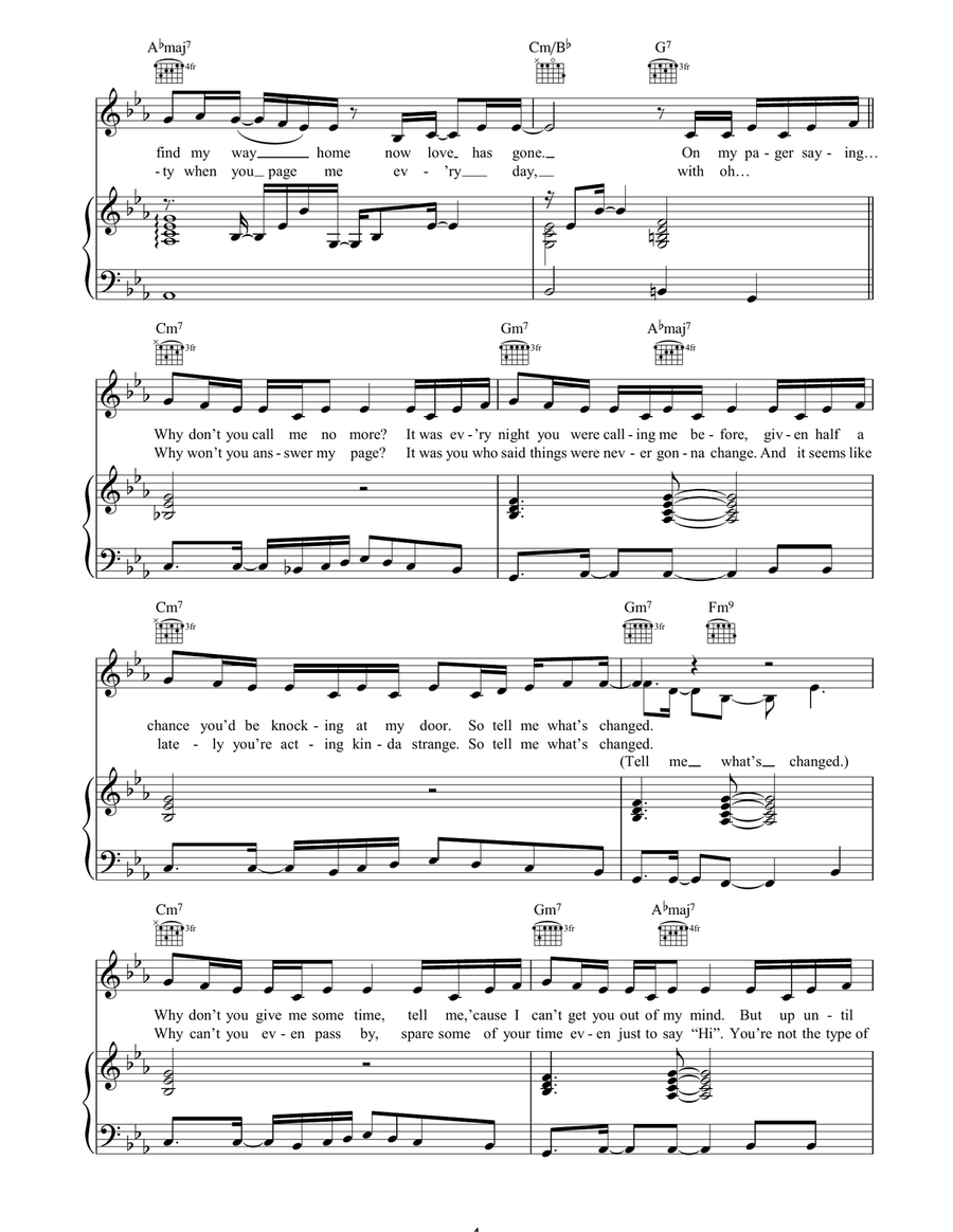What's Changed What's Changed Piano, Vocal, Guitar scores gallery preview page 4