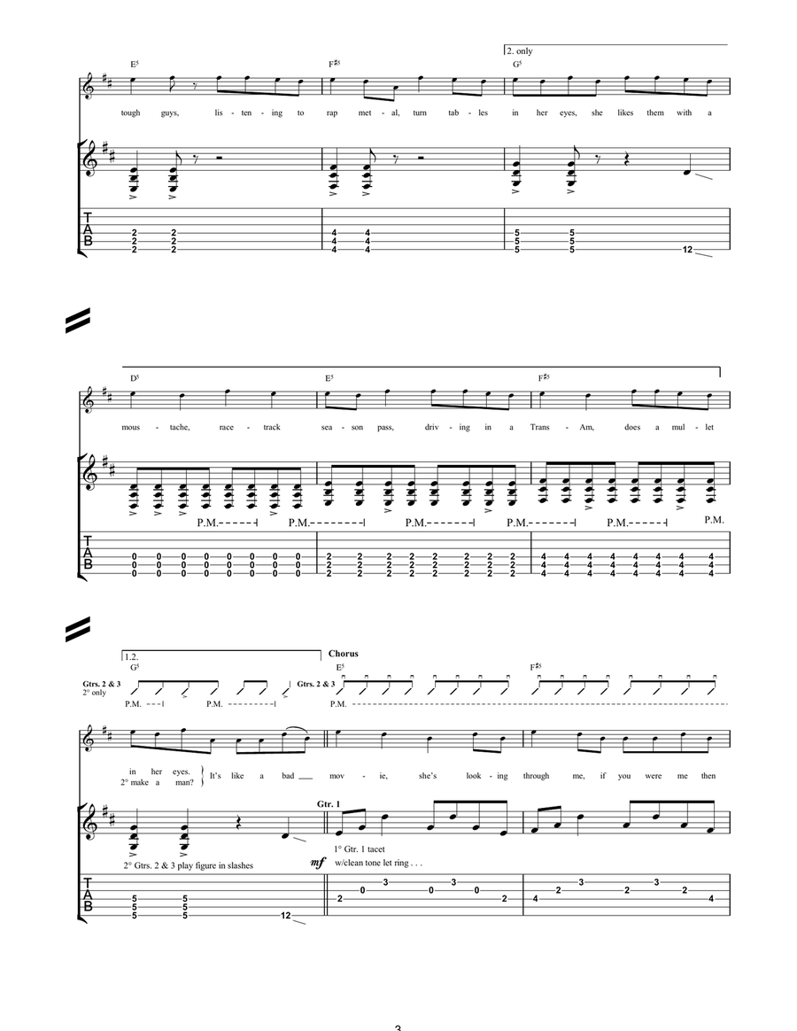 Girl All The Bad Guys Want Acoustic Guitar scores gallery preview page 3