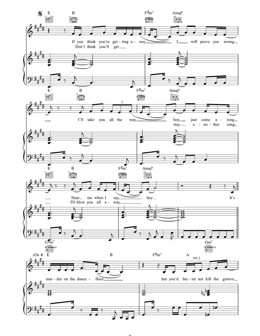Murder On The Dancefloor Murder On The Dancefloor Piano, Vocal, Guitar scores gallery preview page 3
