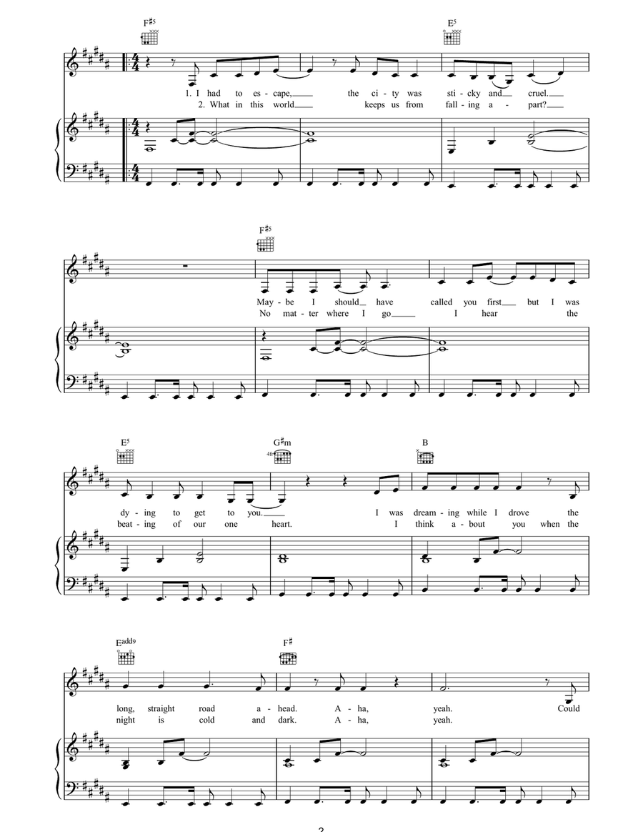 I Drove All Night I Drove All Night Piano, Vocal, Guitar scores gallery preview page 2