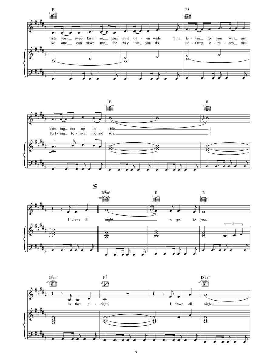 I Drove All Night I Drove All Night Piano, Vocal, Guitar scores gallery preview page 3