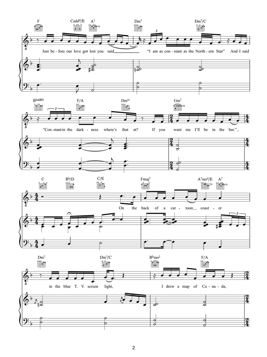 A Case Of You Piano, Vocal, Guitar scores gallery preview page 2