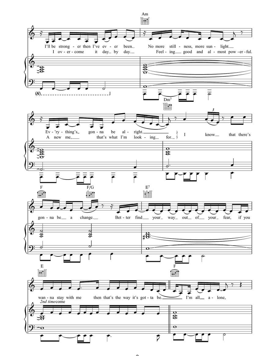 Stronger Stronger Piano, Vocal, Guitar scores gallery preview page 2
