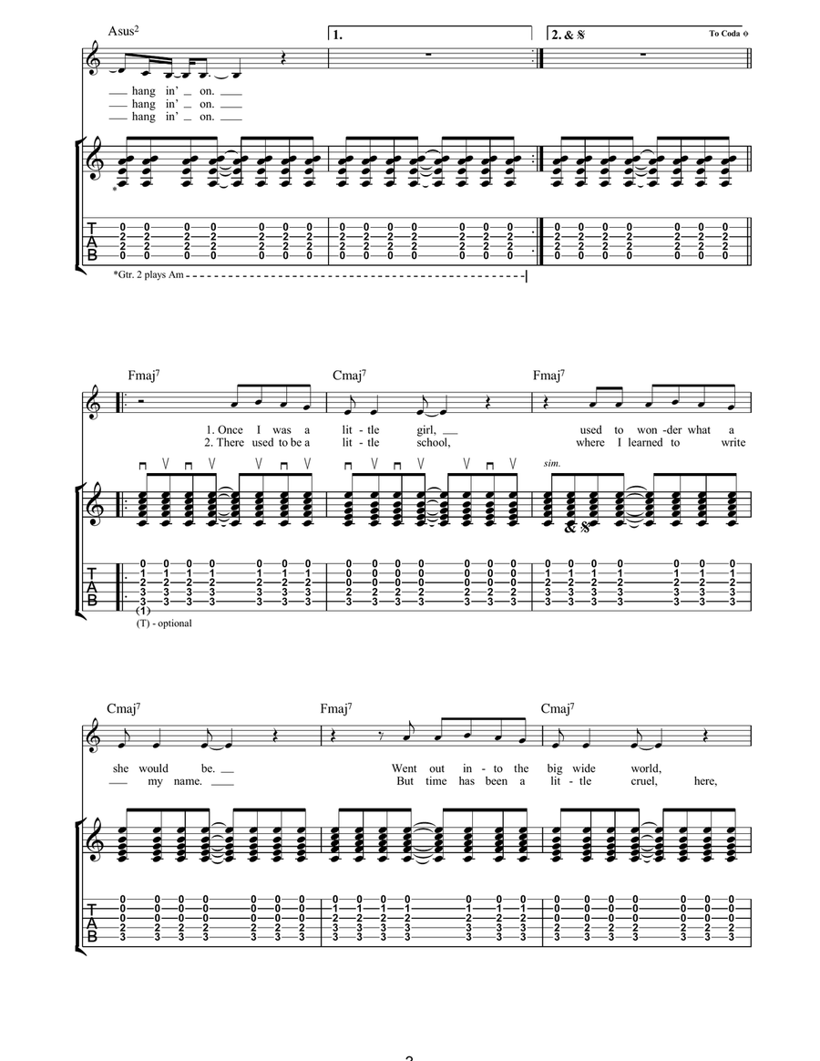 A Place Where We Used To Live Acoustic Guitar scores gallery preview page 3