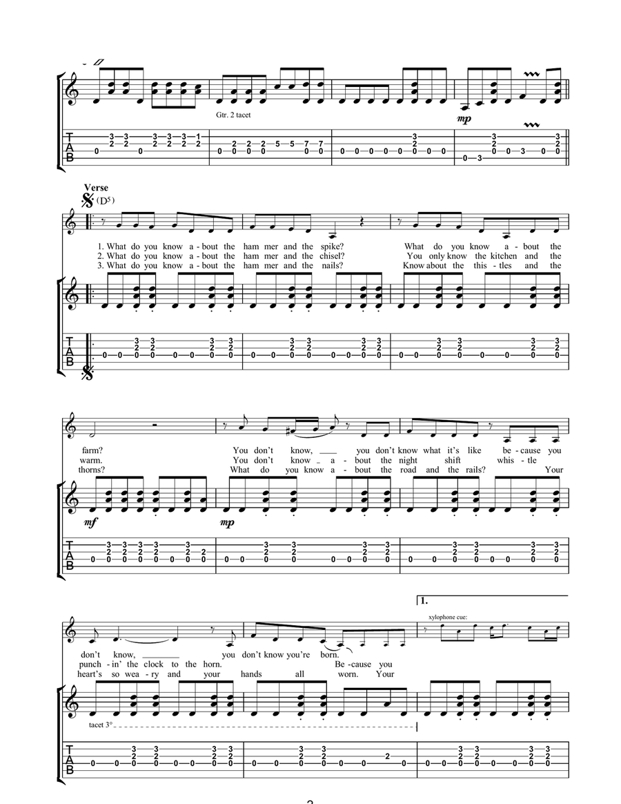 You Don't KnowYou're Born Acoustic Guitar scores gallery preview page 2