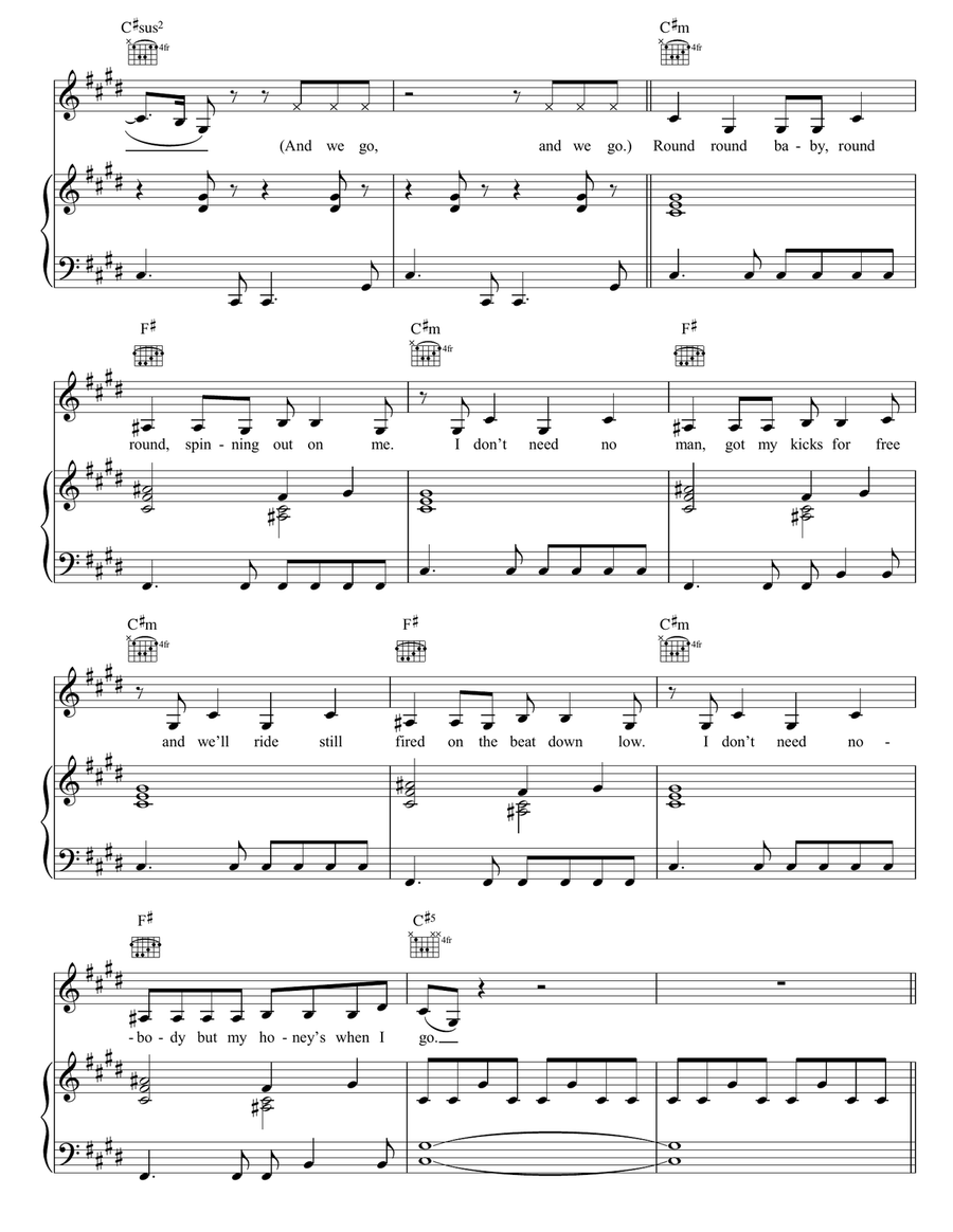 Round Round Round Round Piano, Vocal, Guitar scores gallery preview page 4