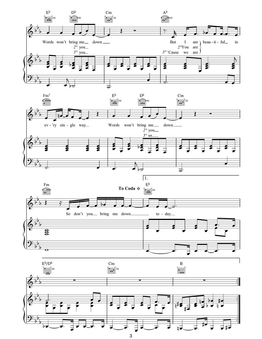 Beautiful Beautiful Piano, Vocal, Guitar scores gallery preview page 3