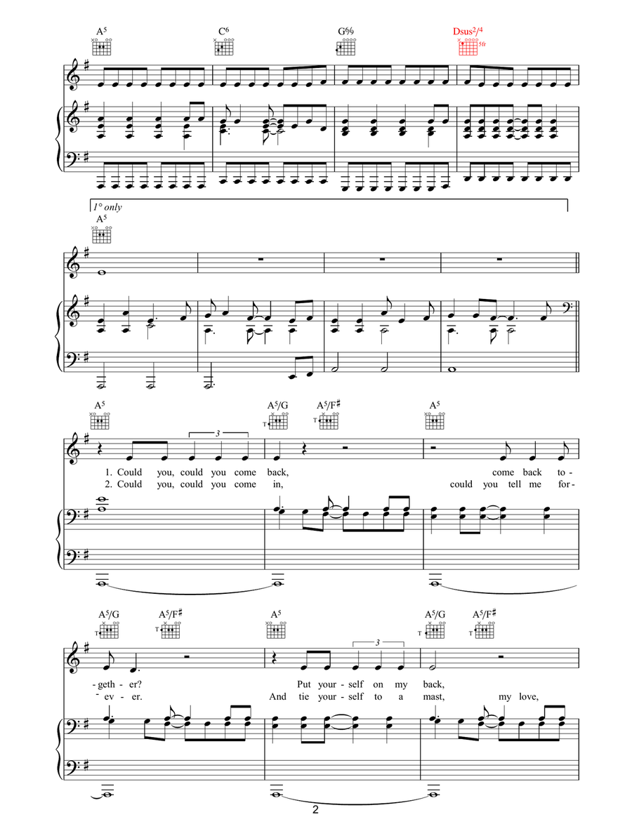One I Love (live version) Piano, Vocal, Guitar scores gallery preview page 2