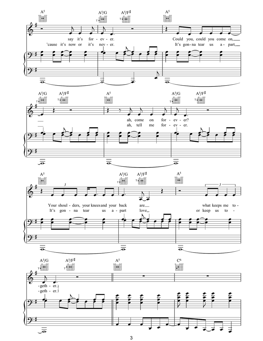 One I Love (live version) Piano, Vocal, Guitar scores gallery preview page 3