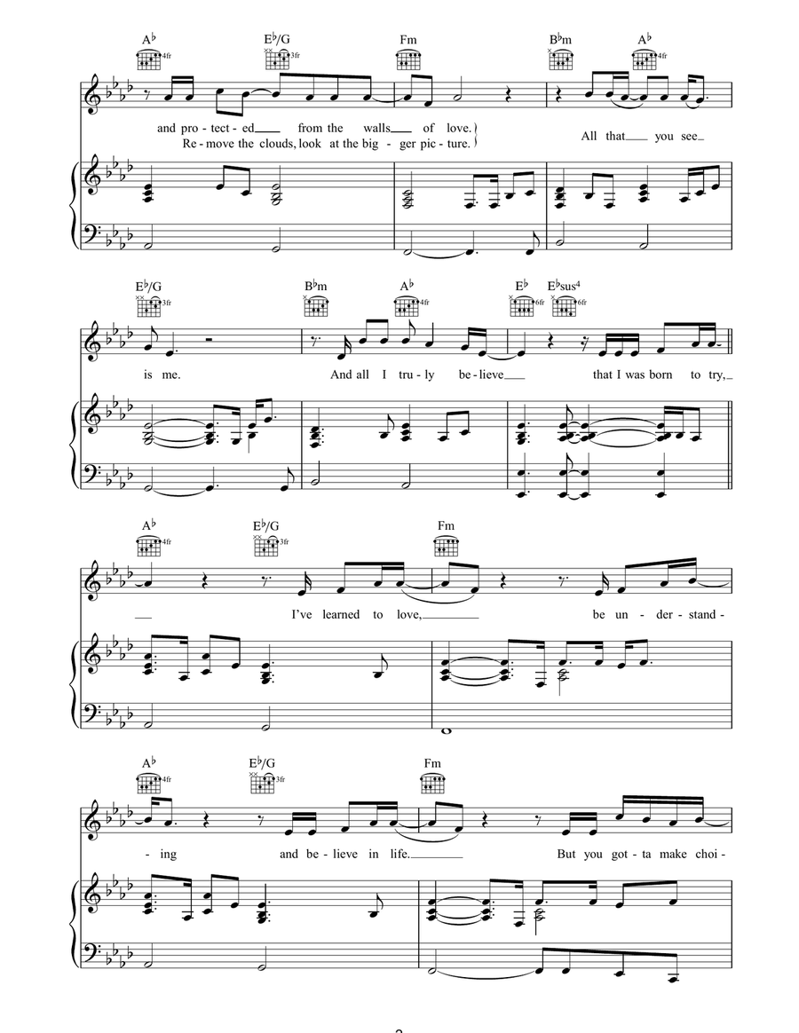 Born To Try Born To Try Piano, Vocal, Guitar scores gallery preview page 2