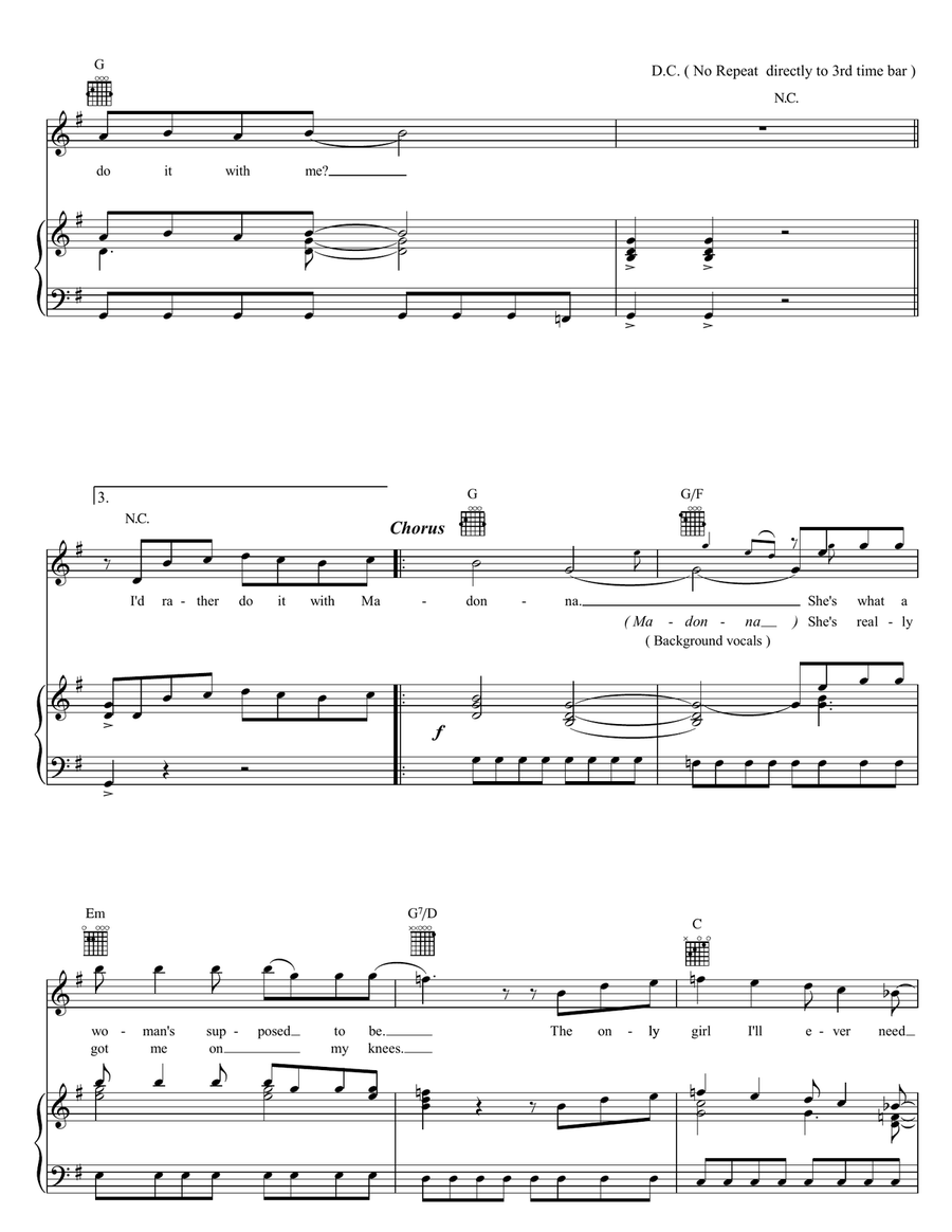 Do It With Madonna Do It With Madonna Piano, Vocal, Guitar scores gallery preview page 3