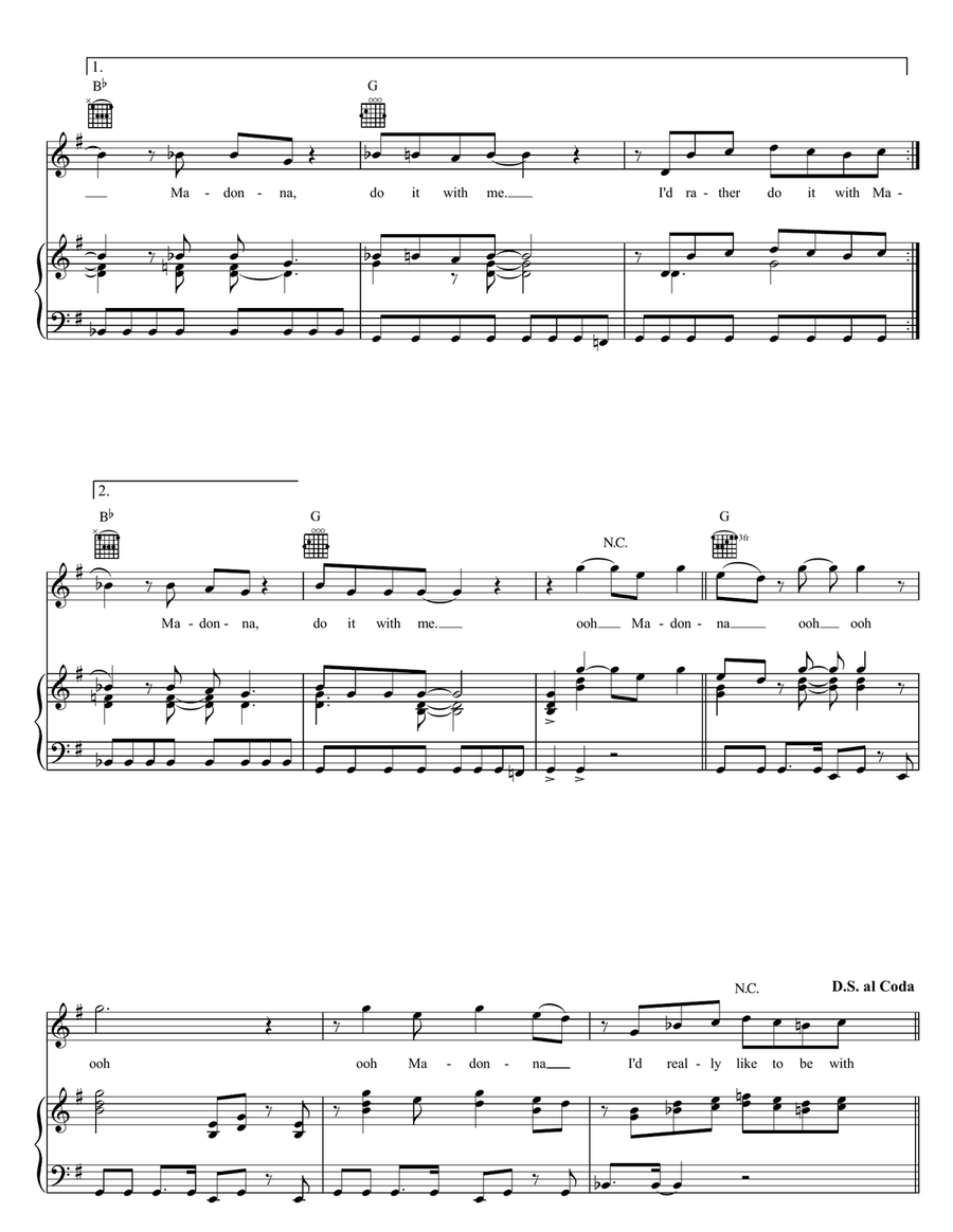 Do It With Madonna Do It With Madonna Piano, Vocal, Guitar scores gallery preview page 4