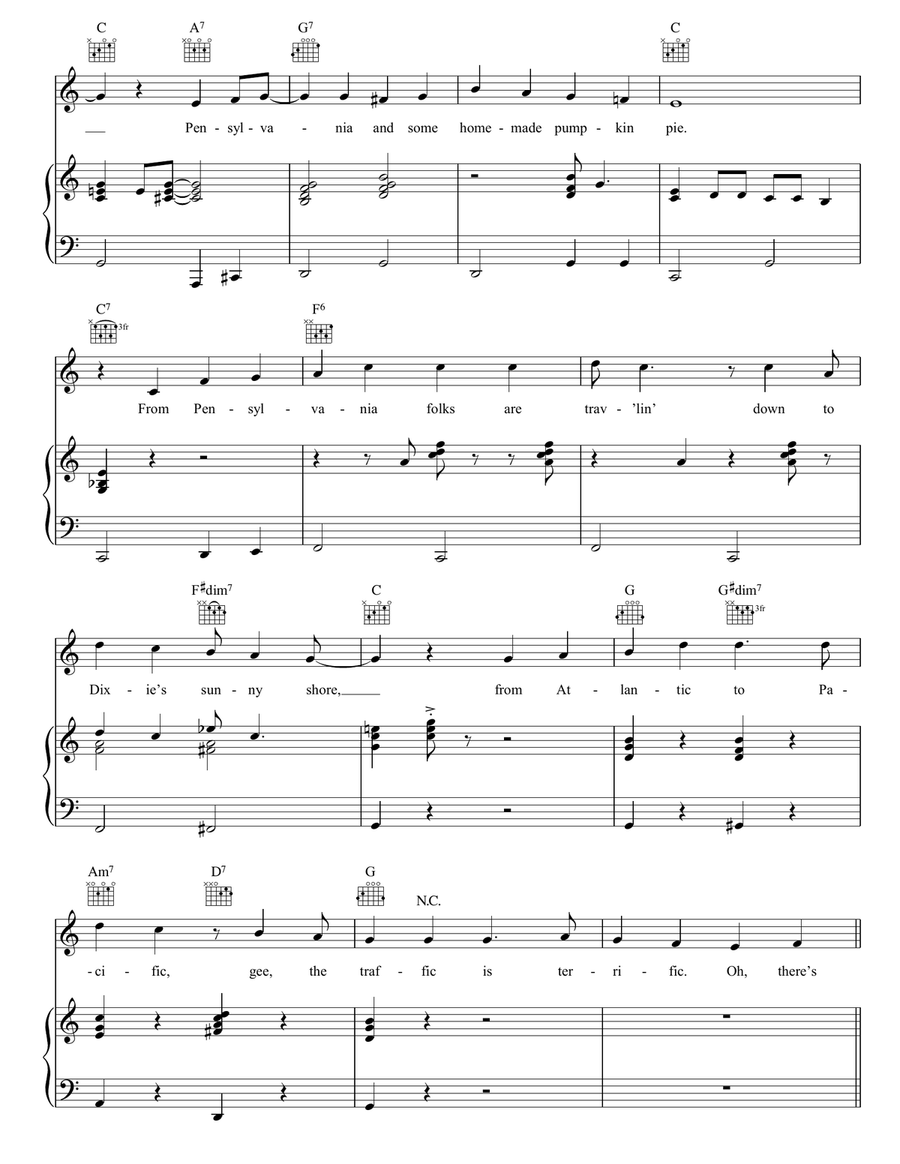 (There's No Place Like) Home For The Holidays Piano, Vocal, Guitar scores gallery preview page 3