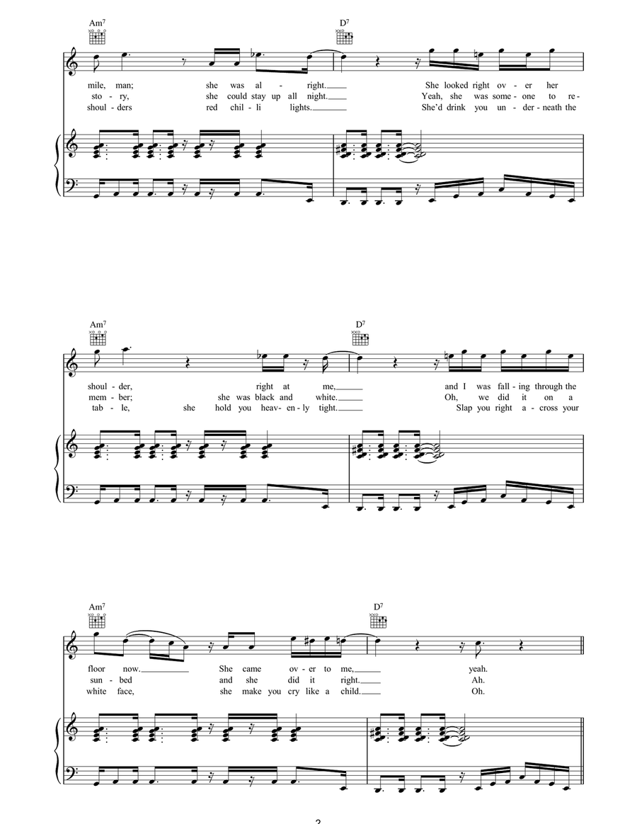 Help Me (She's Out Of Her Mind) Piano, Vocal, Guitar scores gallery preview page 2