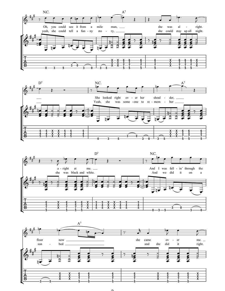 Help Me (She's Out Of Her Mind) Acoustic Guitar scores gallery preview page 2