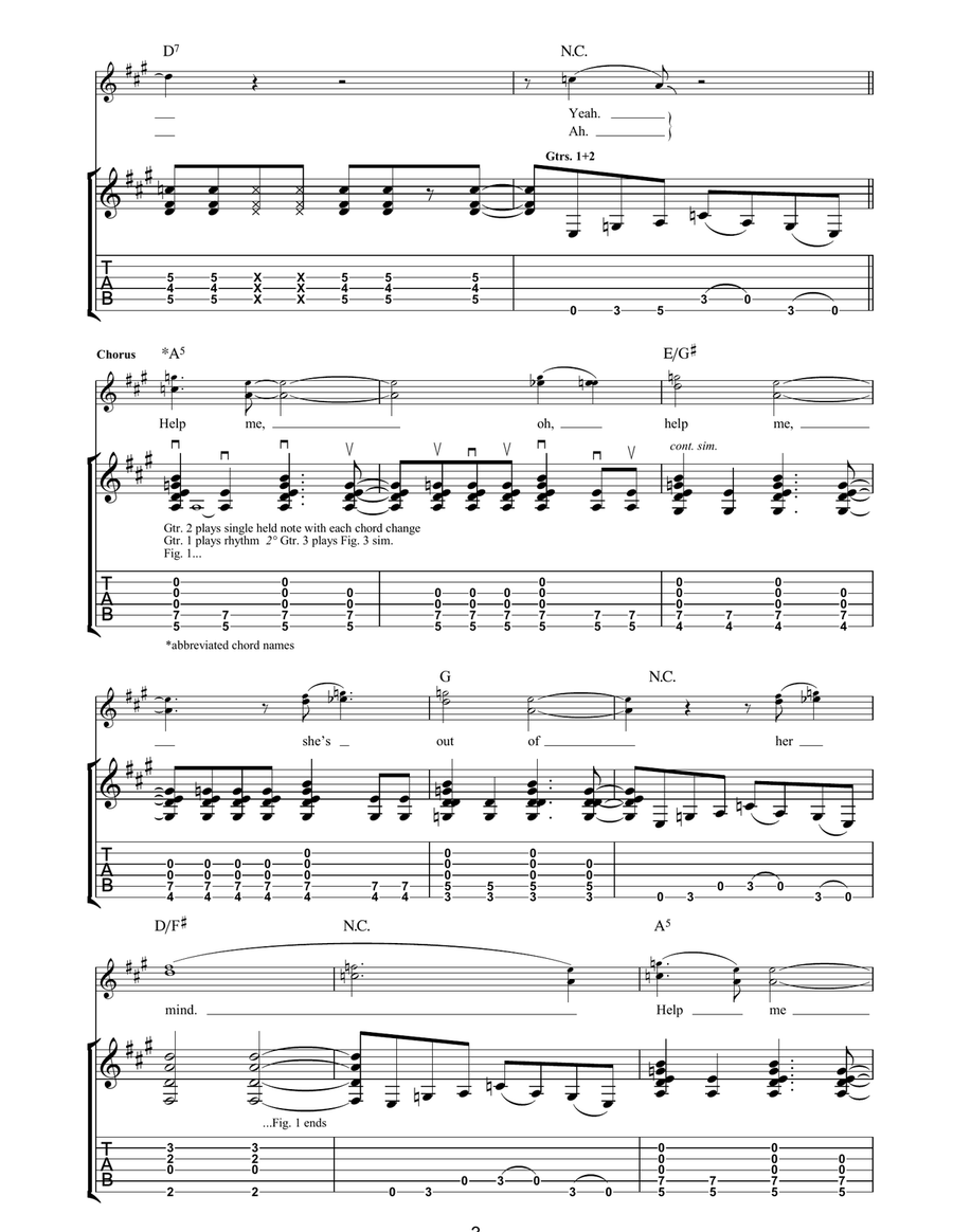 Help Me (She's Out Of Her Mind) Acoustic Guitar scores gallery preview page 3