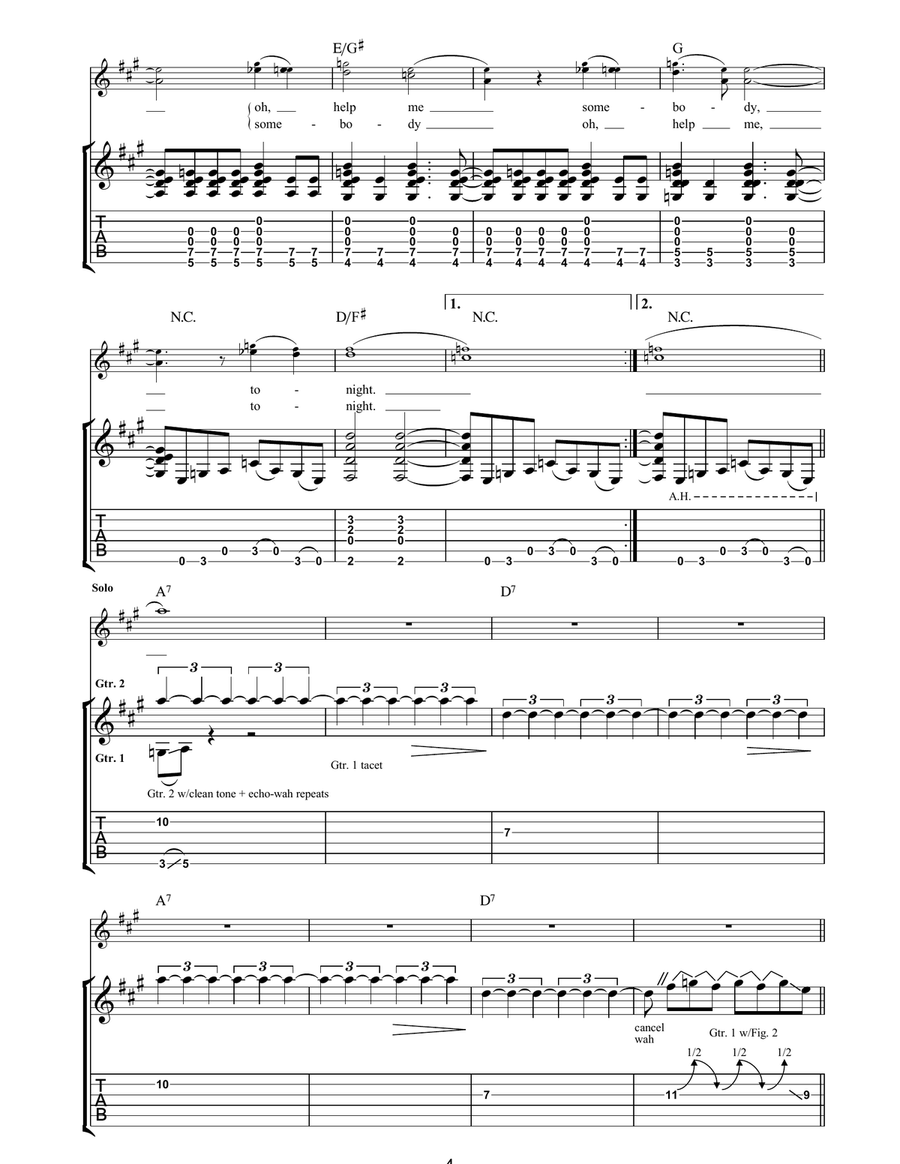 Help Me (She's Out Of Her Mind) Acoustic Guitar scores gallery preview page 4