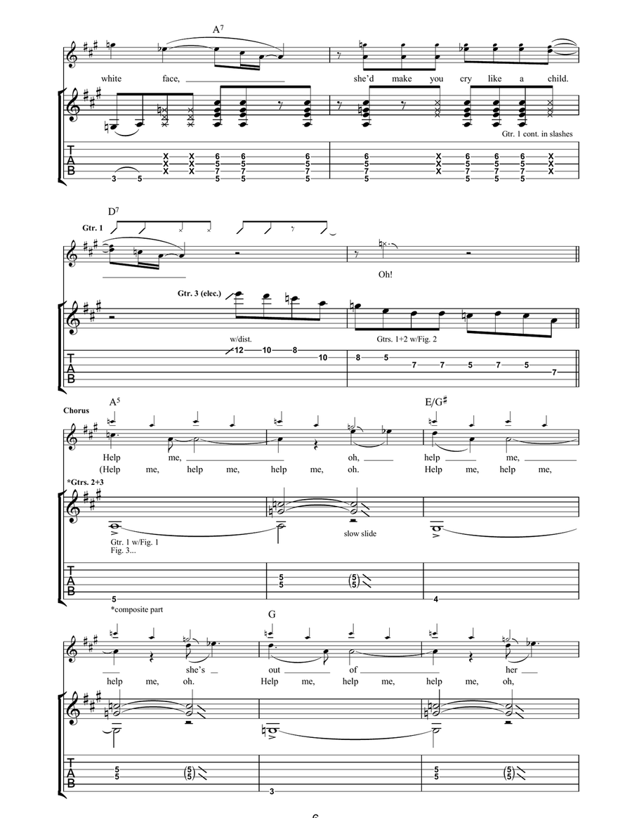Help Me (She's Out Of Her Mind) Acoustic Guitar scores gallery preview page 6