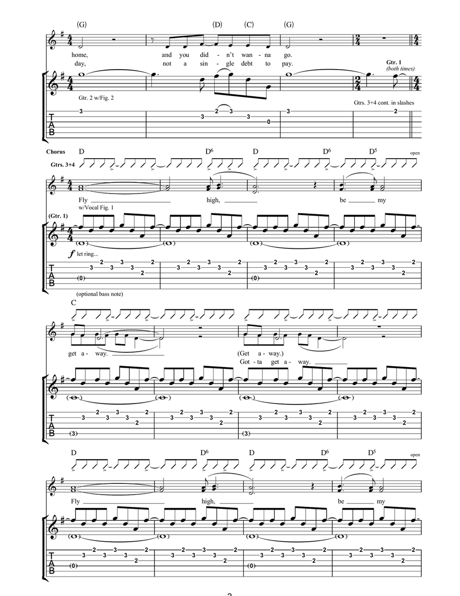 Getaway Getaway Acoustic Guitar scores gallery preview page 3