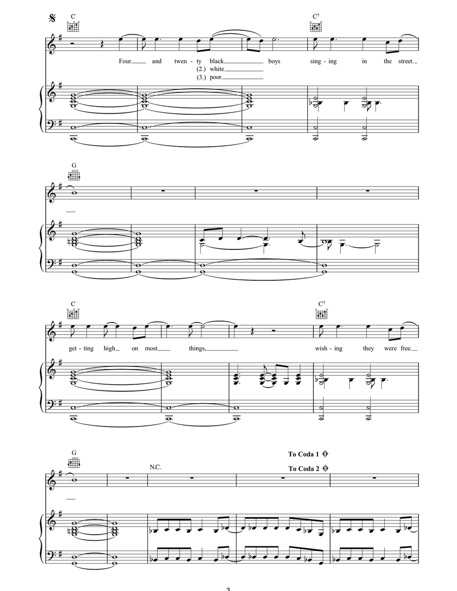 Jealousy Jealousy Piano, Vocal, Guitar scores gallery preview page 3