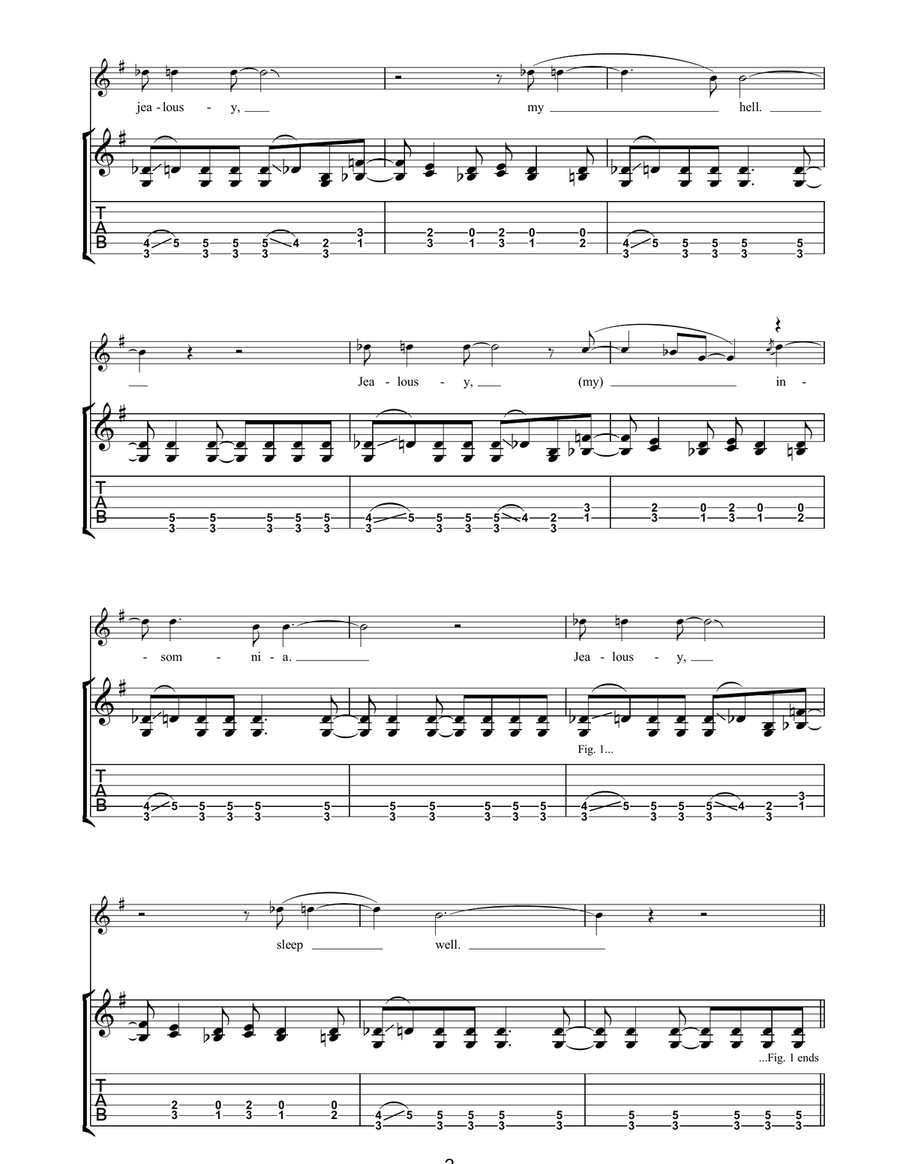 Jealousy Jealousy Acoustic Guitar scores gallery preview page 2