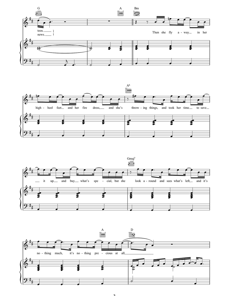 Nothing Precious At All Nothing Precious At All Piano, Vocal, Guitar scores gallery preview page 3