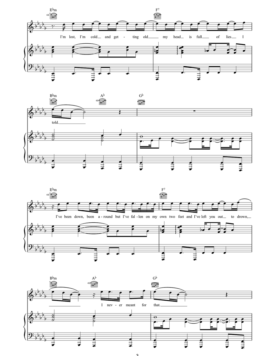 Since I Told You It's Over Piano, Vocal, Guitar scores gallery preview page 3