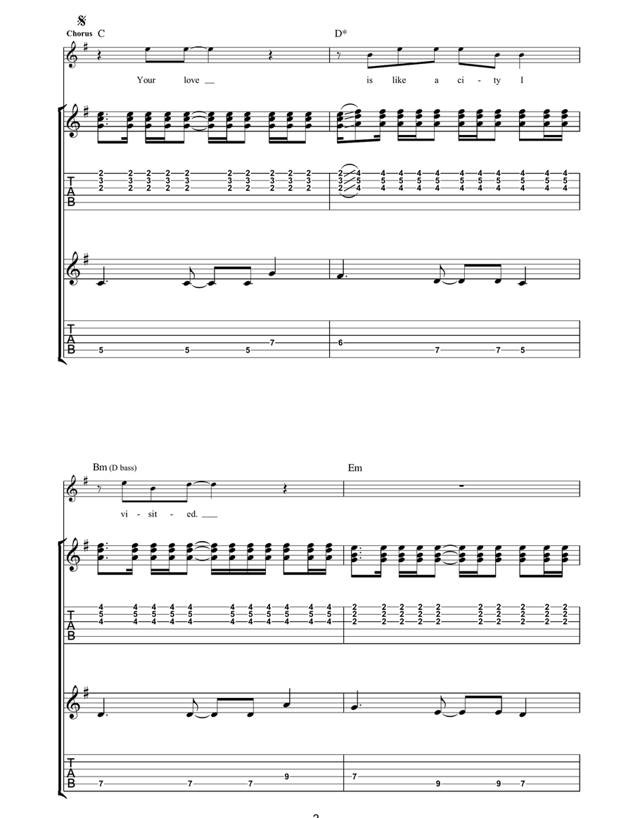 Your Love Is Like Las Vegas Acoustic Guitar scores gallery preview page 3