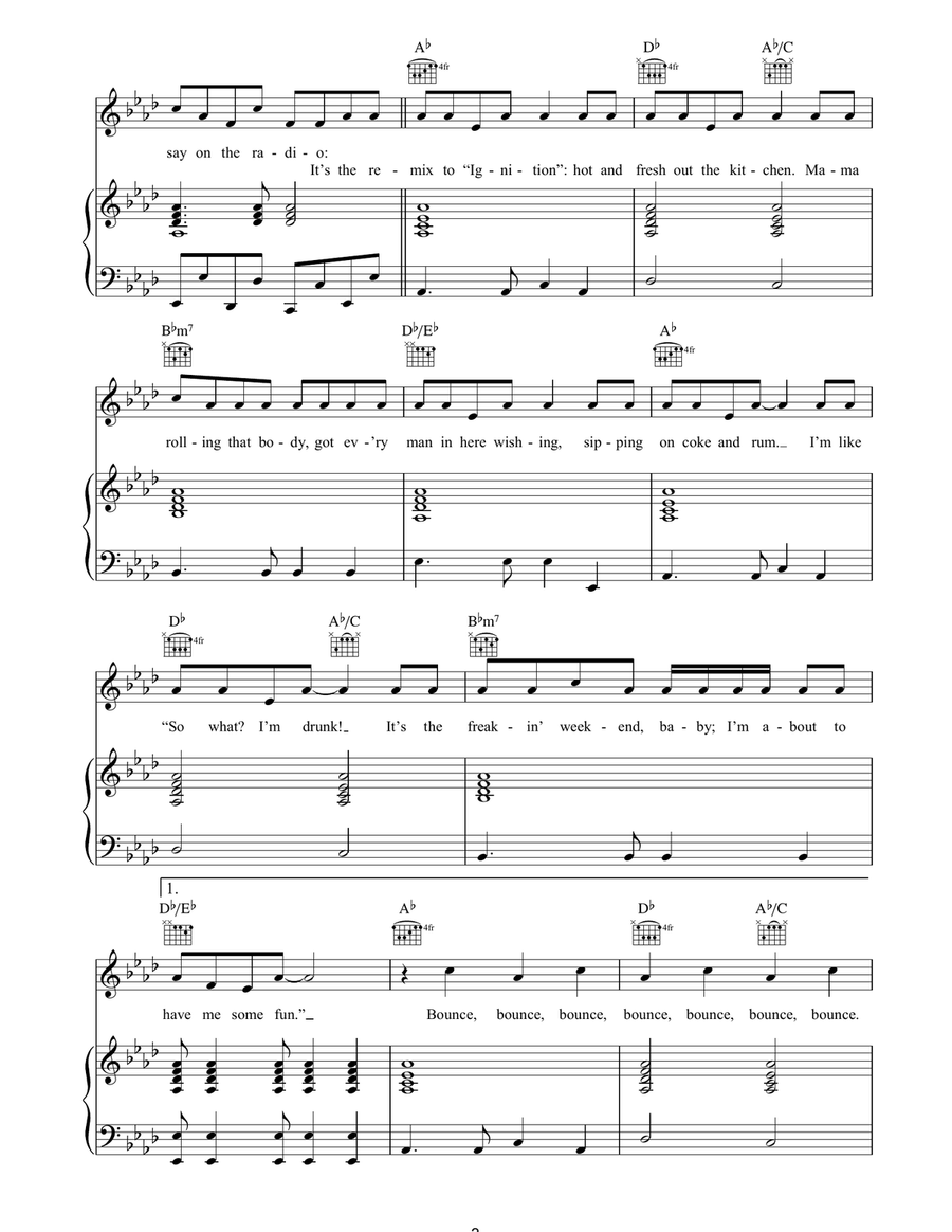 Ignition (Remix) Ignition (Remix) Piano, Vocal, Guitar scores gallery preview page 3