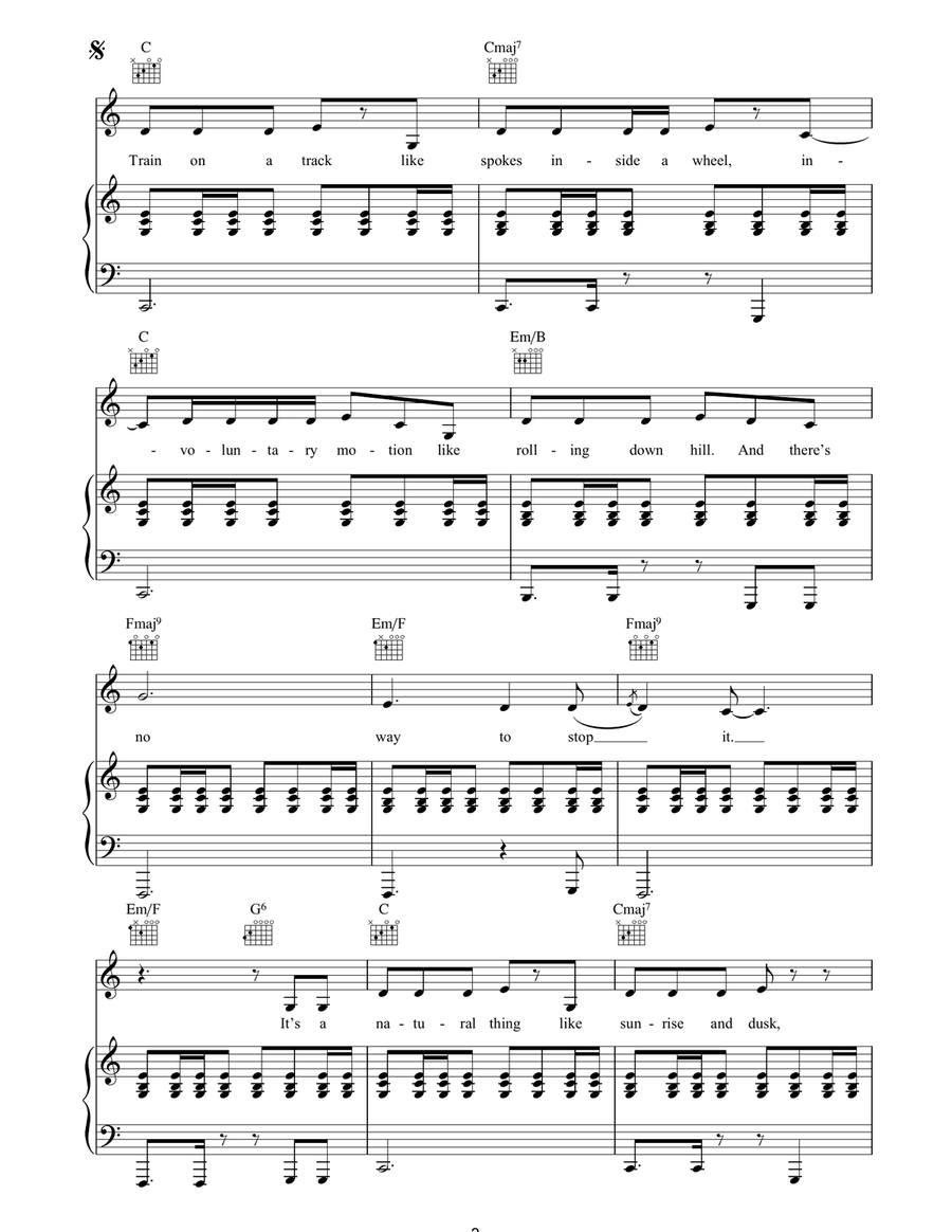 Train On A Track Train On A Track Piano, Vocal, Guitar scores gallery preview page 3